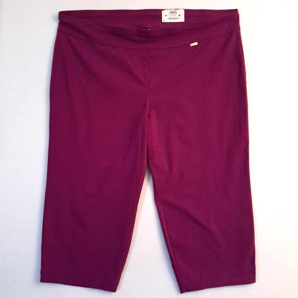 INC International Concepts Womens 28W NWT Violet Purple Pull On Stretch Capris
